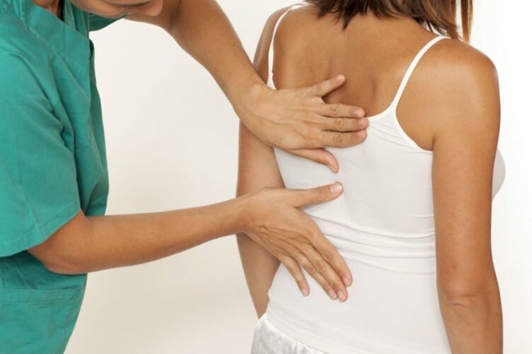 back examination for pain under the left shoulder blade